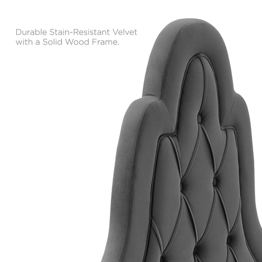 Tête de lit simple Augustine en velours capitonné haute performance