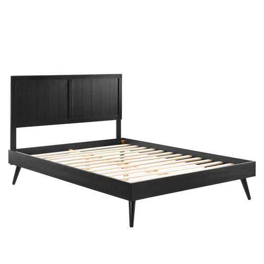 Alana Wood Full Platform Bed With Splayed Legs