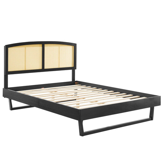 Cama tamaño king con plataforma de madera y caña de Sierra con patas angulares de Modway