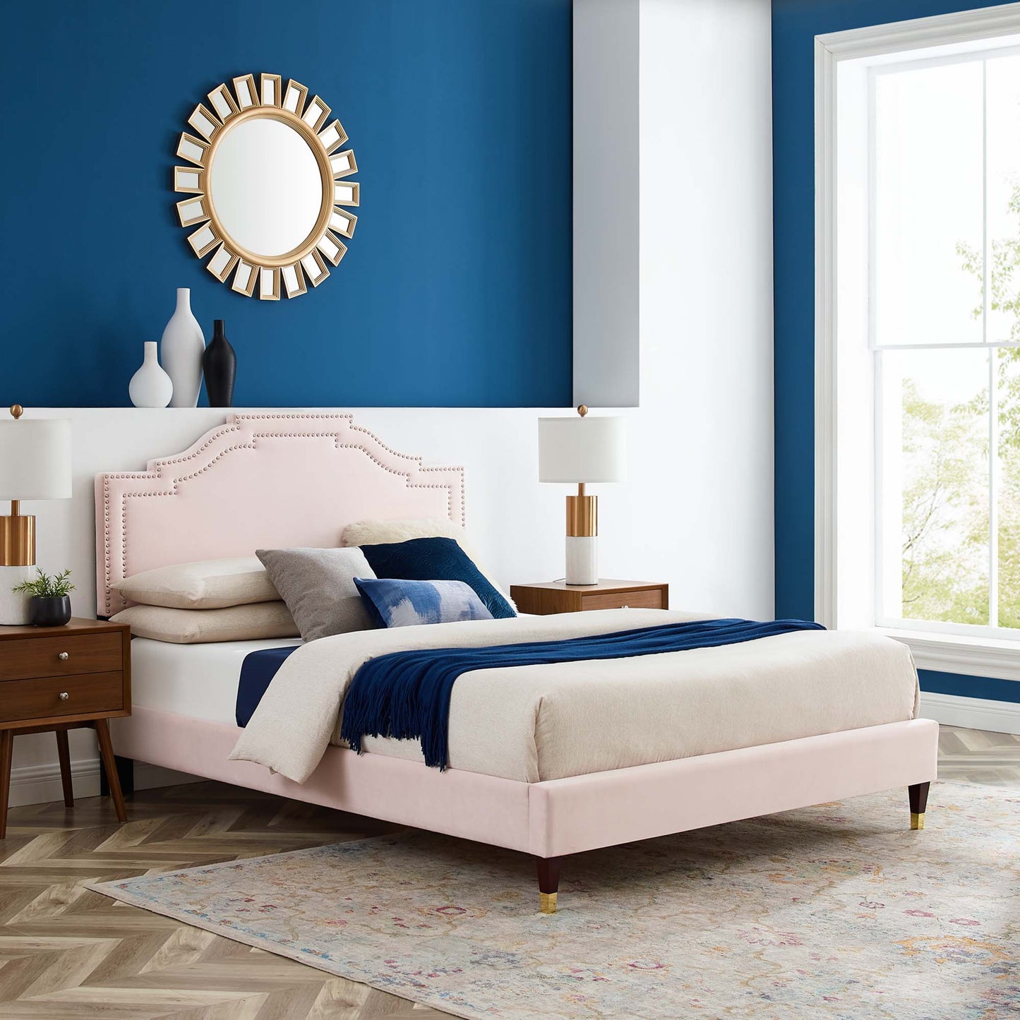 Lit plateforme Adelaide Performance Velvet King