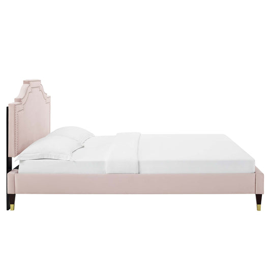 Adelaide Performance Velvet King Platform Bed