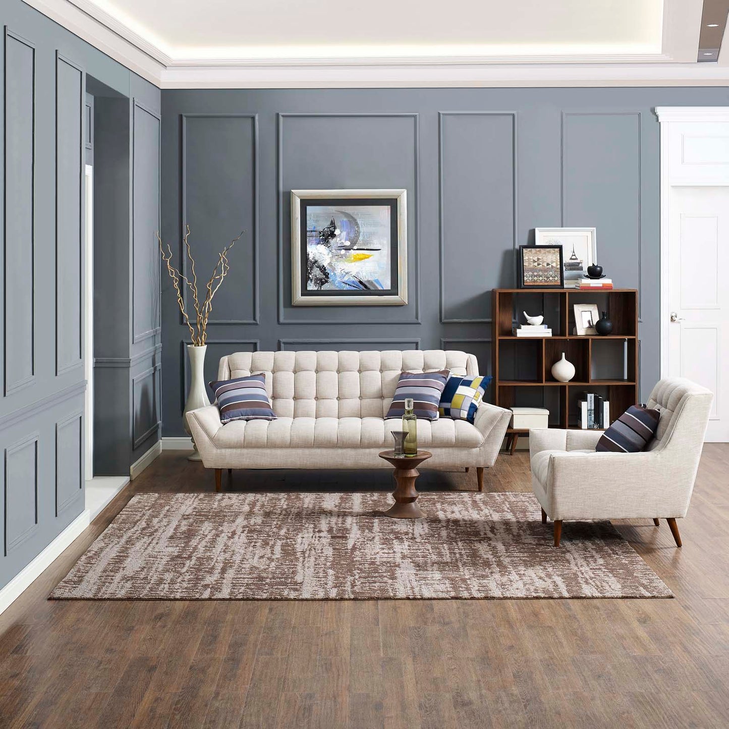 Tapis rustique moderne et vieilli Darja 8 x 10