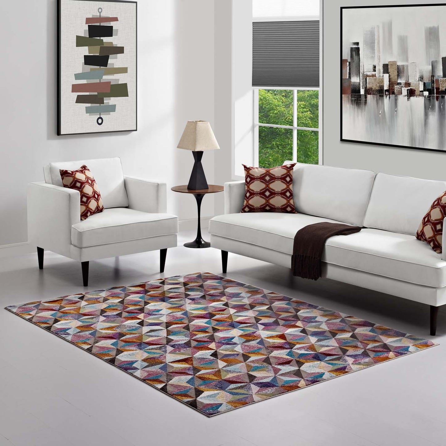 Tapis Arisa géométrique hexagonal en mosaïque 4x6