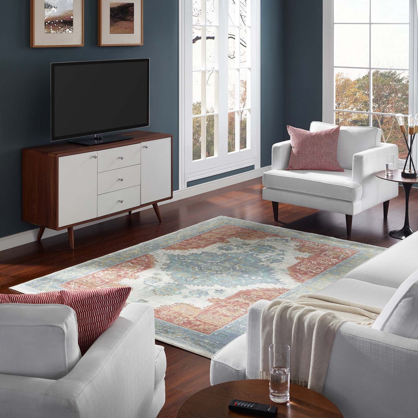 Tapis Citlali vieilli style aztèque du Sud-Ouest 8 x 10