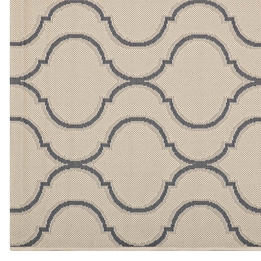 Linza Wave Abstract Trellis Indoor and Outdoor 5x8 Area Rug
