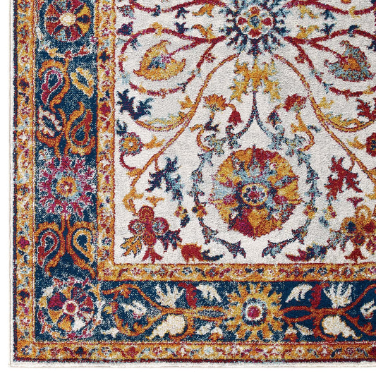 Entourage Samira Distressed Vintage Floral Vintage Medallion 8x10 Area Rug