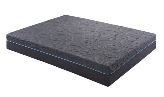 Matelas hybride en mousse à mémoire de forme infusée de gel, 11 pouces, gris foncé, matelas dans une boîte