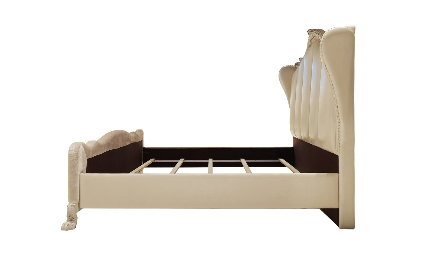 ACME Dresden Queen Bed in PU & Bone White Finish BD01674Q