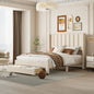 Full Size Storage Bed Velvet Upholstered Platform Bed with a Big Drawer - Beige(old sku:WF296850AAA)