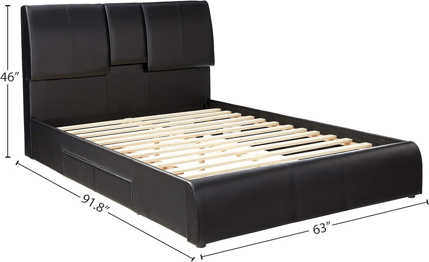 ACME Kofi Eastern King Bed in Black PU 21266EK