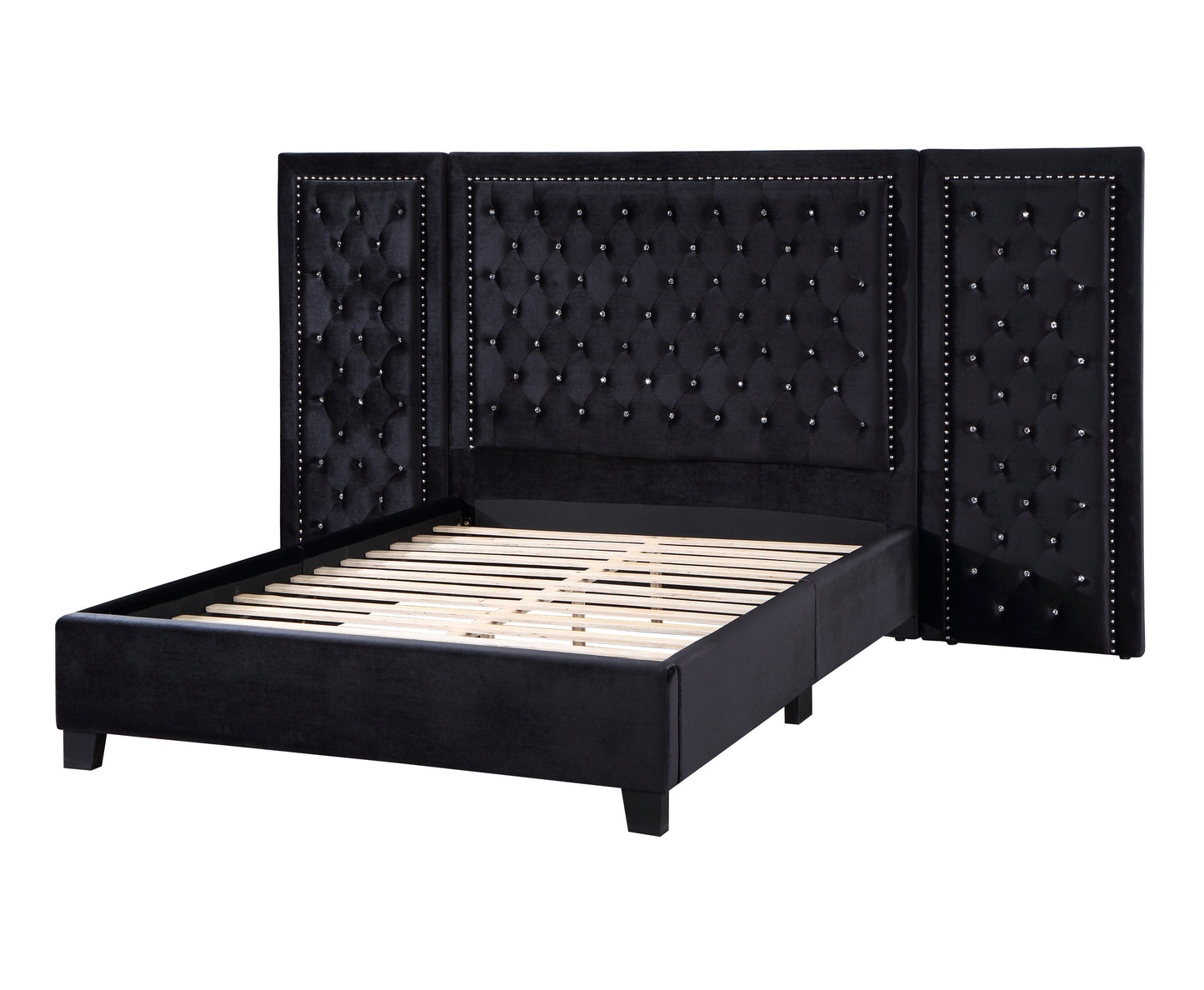 ACME Damazy Eastern King Bed, Black Velvet BD00974EK