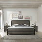 Ioana Antique Grey Finish 3-Piece Wood Bed Room Set, King Size Bed and Two Nightstands