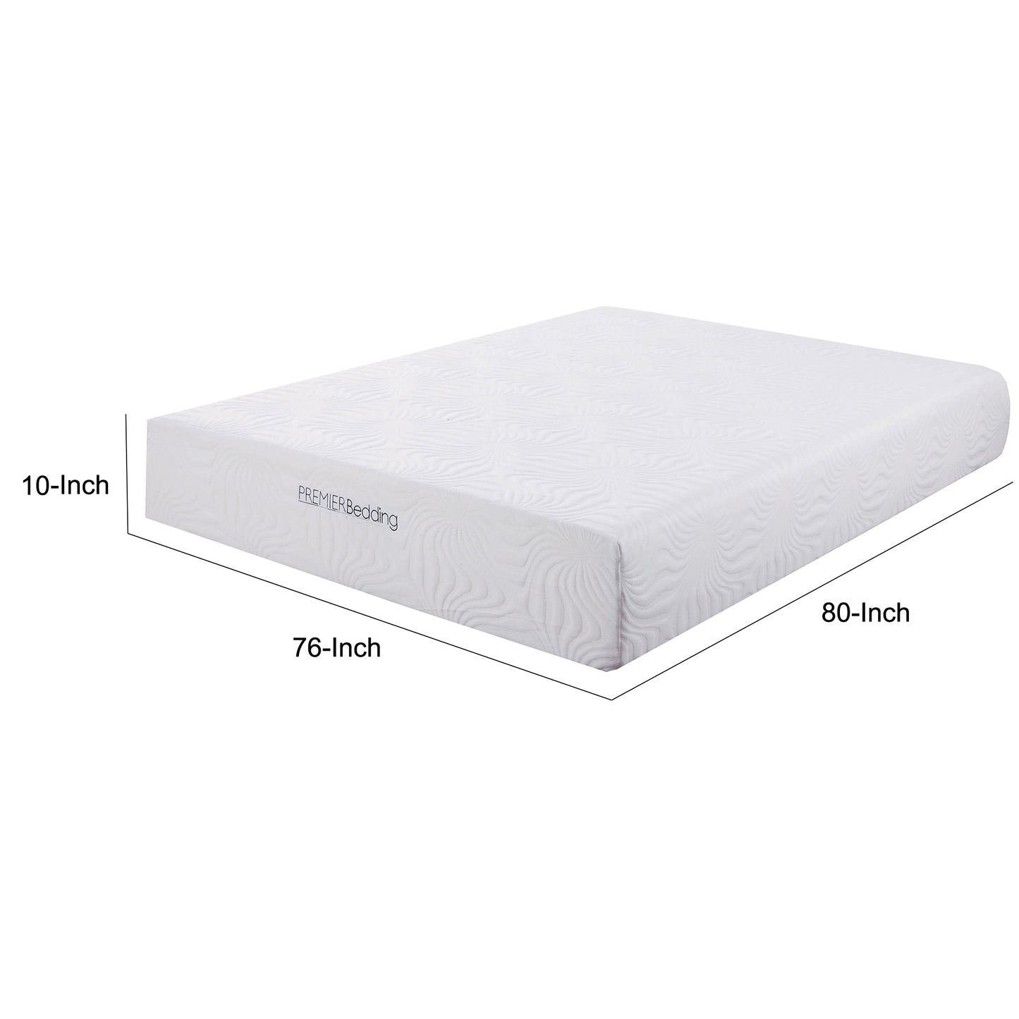 Eastern King Size Mattress with High Density Memory Foam, White