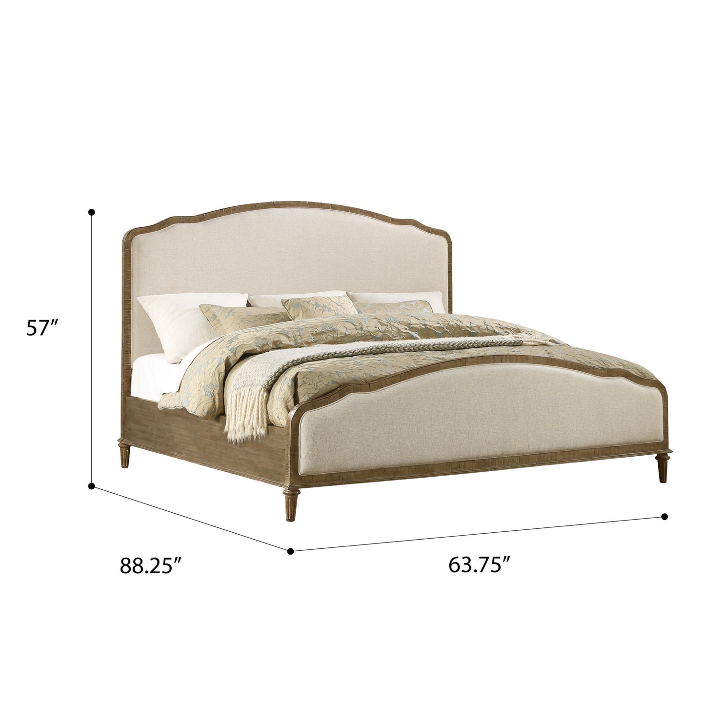 Wallace & Bay Ludin Brown Queen Upholstered Bed