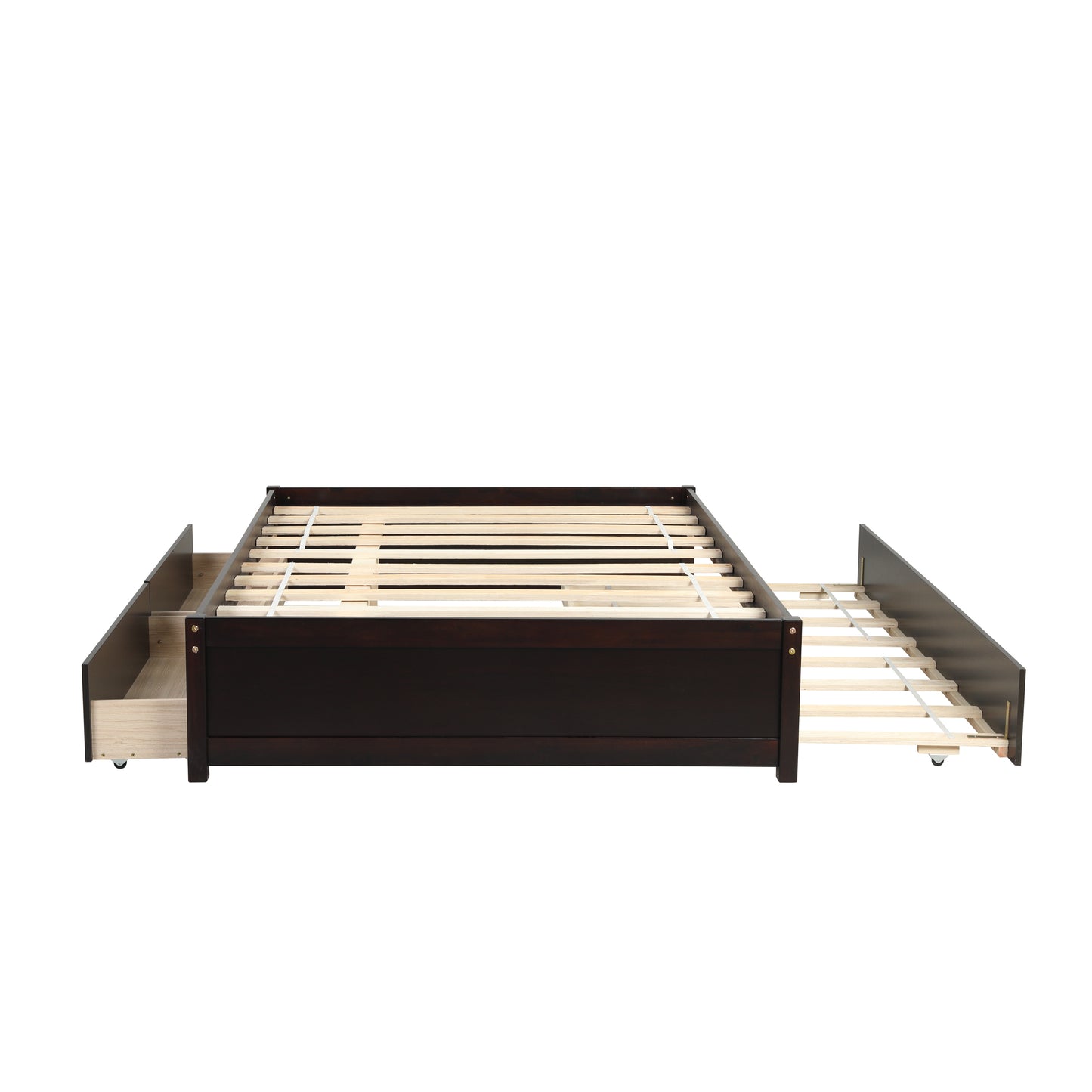 FULL BED WITH TWIN SIZE TRUNDLE AND TWO DRAWERS FOR ESPRESSO COLOR