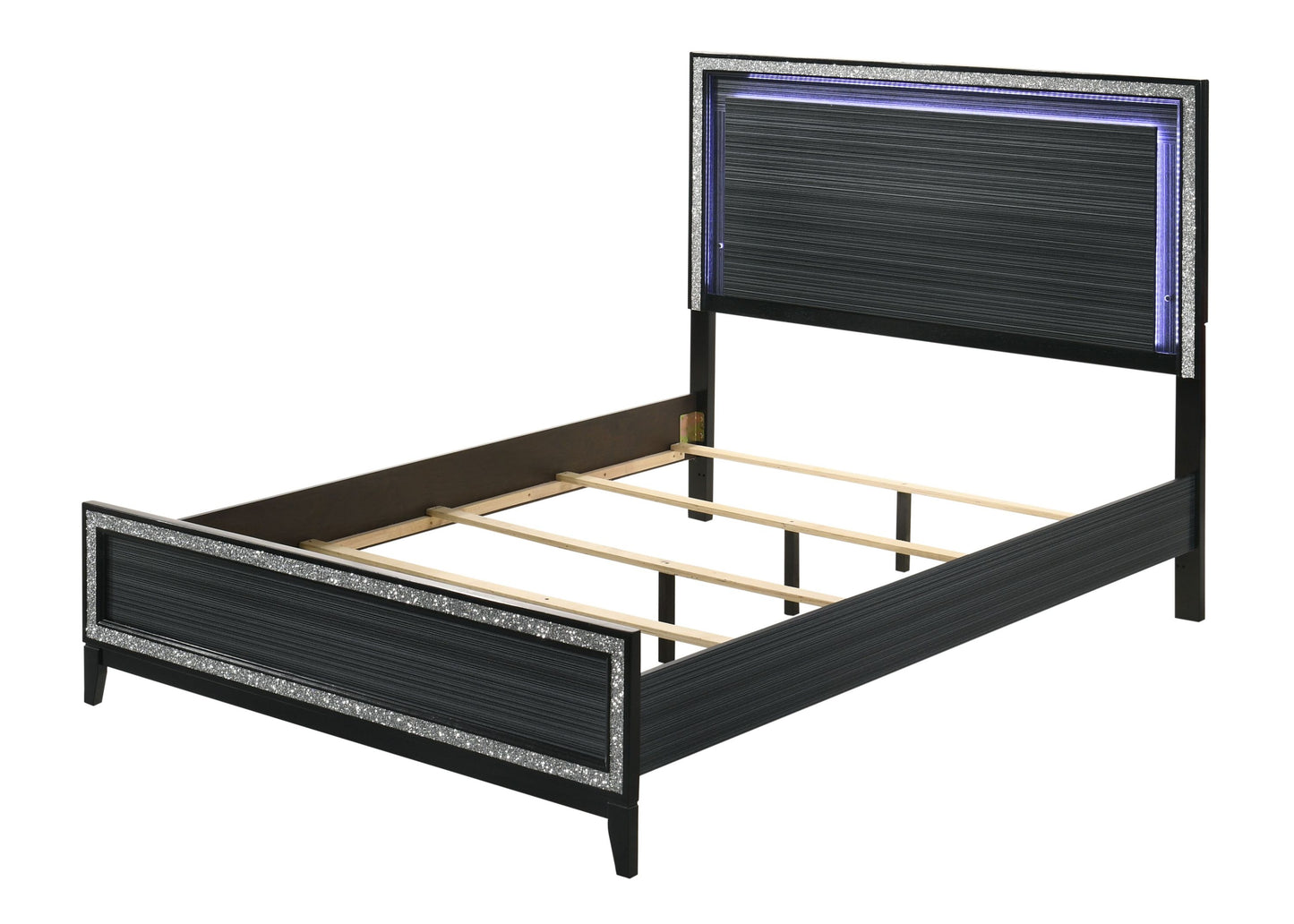 ACME Haiden Queen Bed, LED & Weathered Black Finish 28430Q