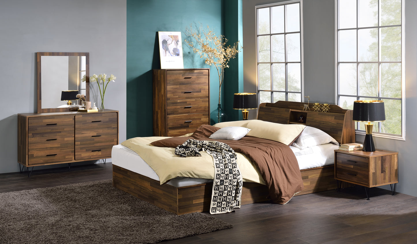 ACME Hestia Queen Bed in Walnut Finish BD00542Q