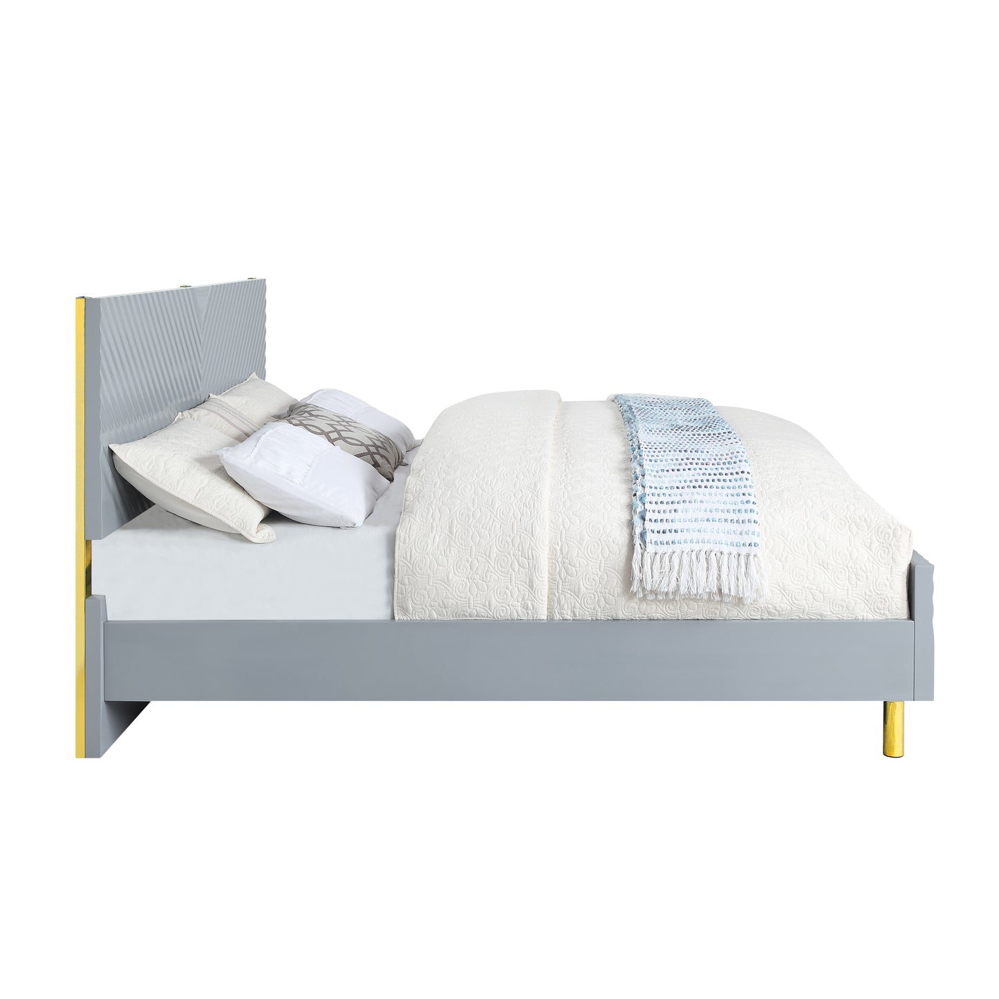 ACME Gaines Queen Bed, Gray High Gloss Finish BD01040Q