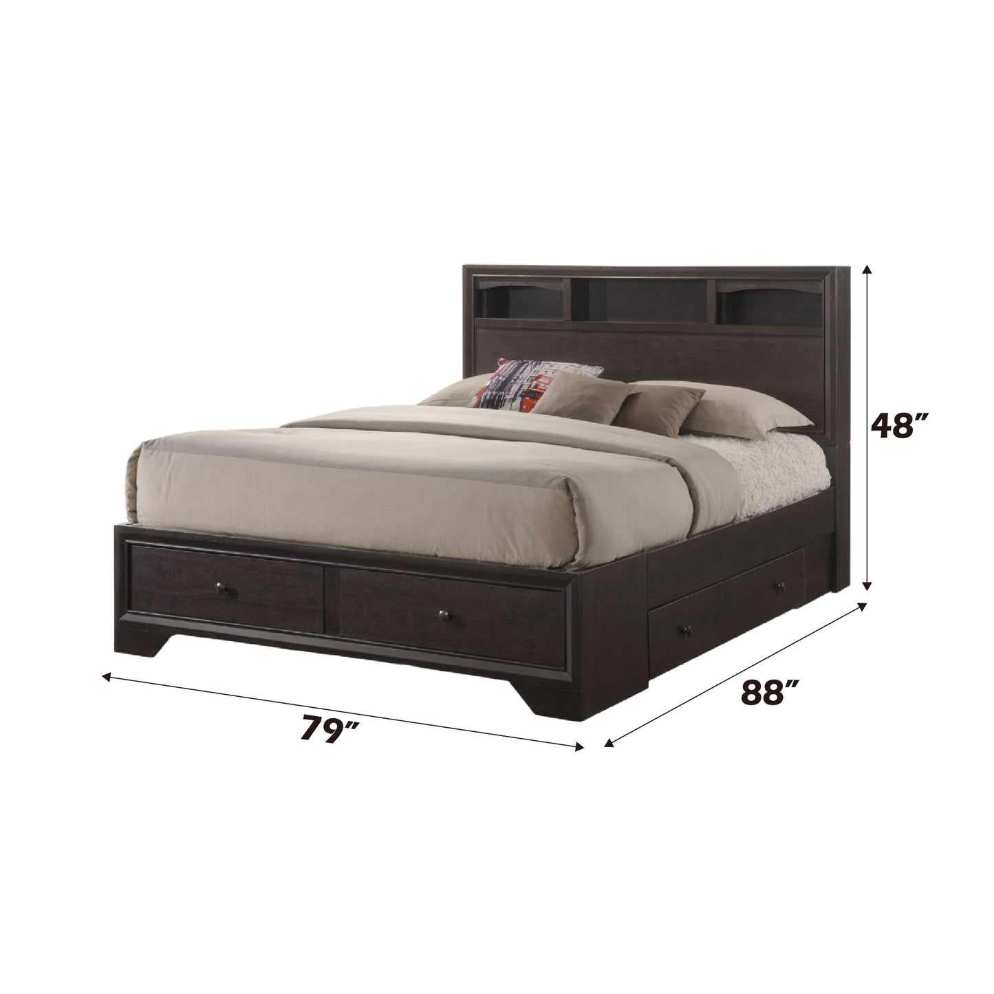 ACME Madison II Eastern King Bed in Espresso 19557EK