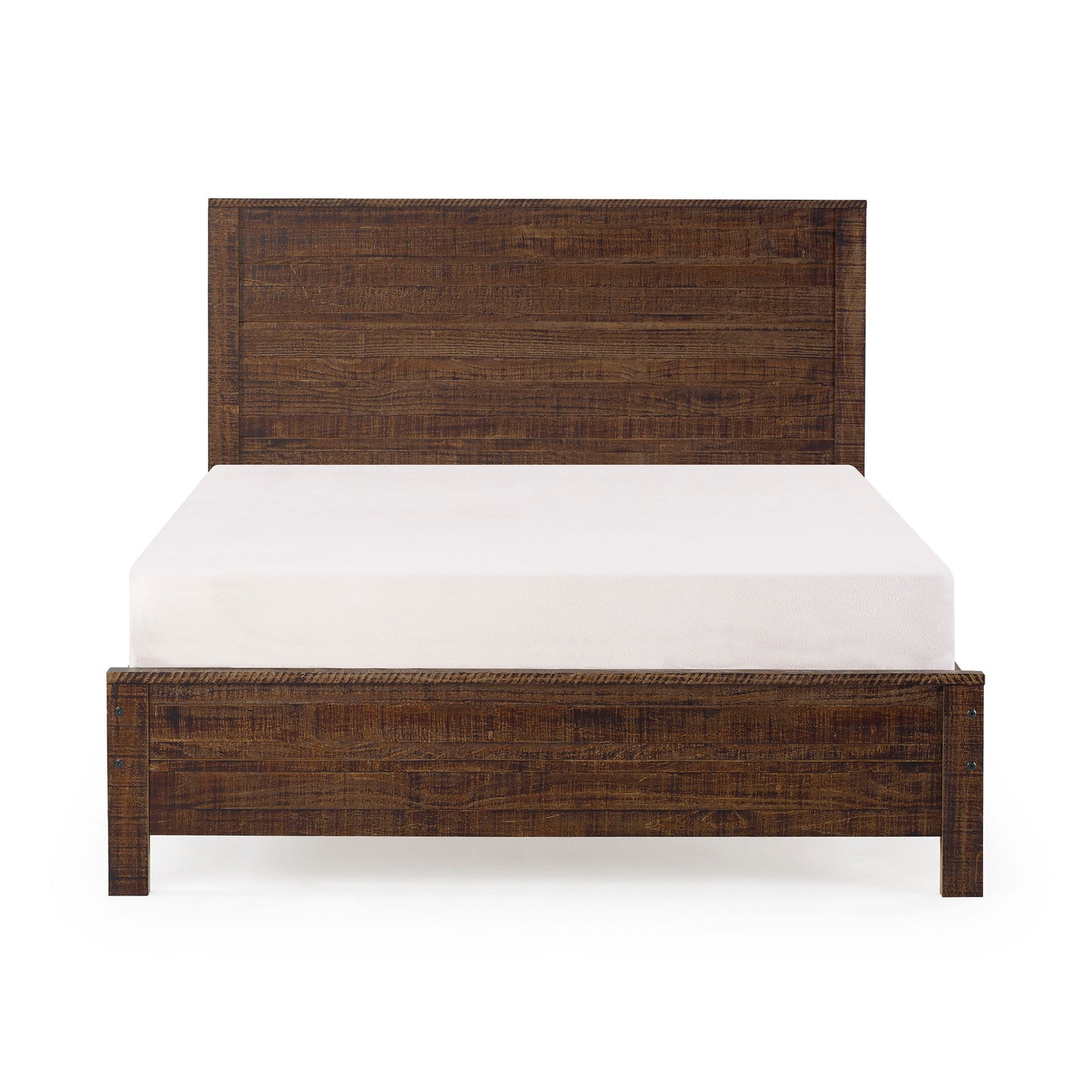 Albany 3 Piece Full Bed Set, Heavy Duty Solid Wood Full Size Bed Frame with Bedside Table Set of 2, Espresso