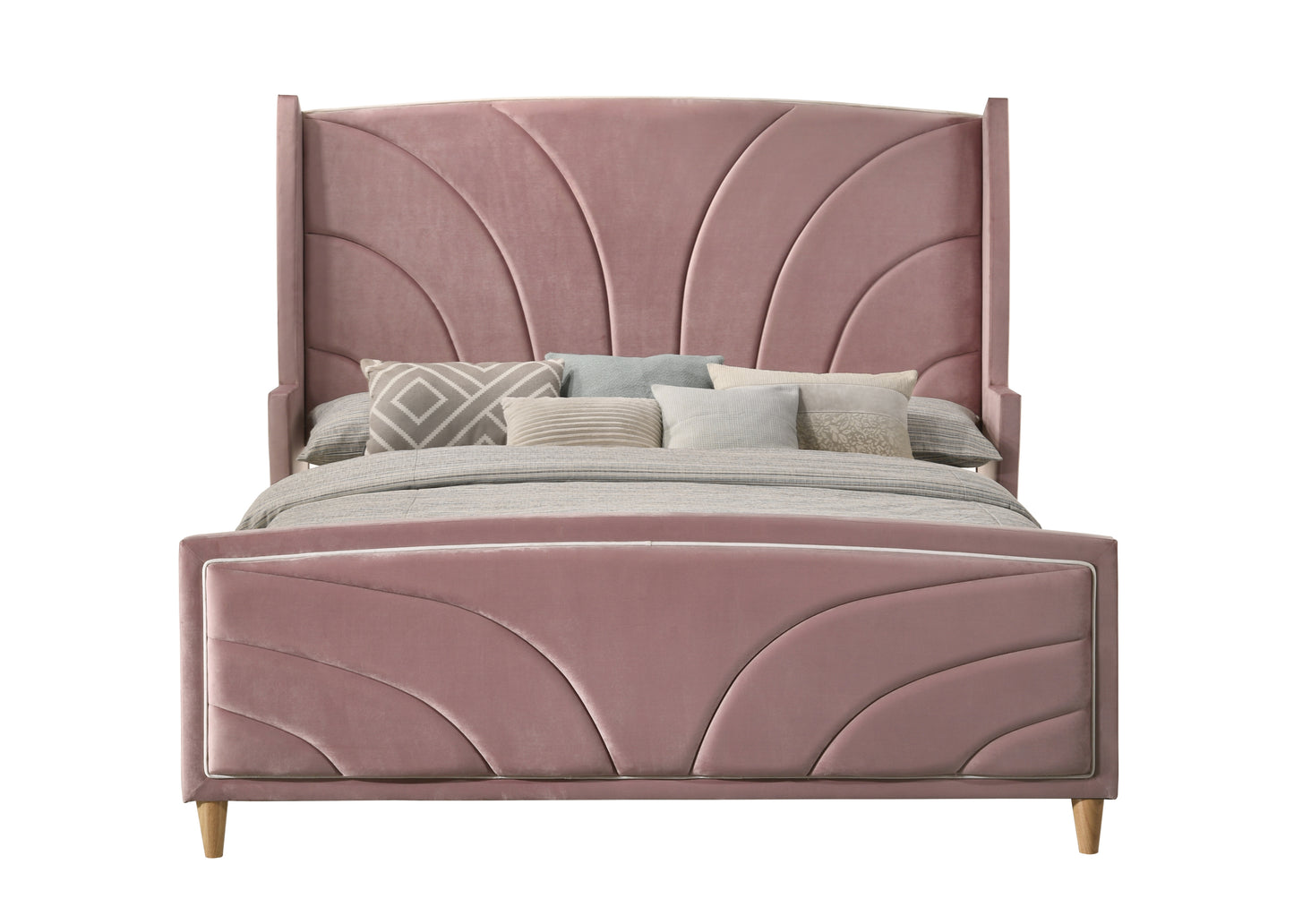 ACME Salonia Eastern King Bed, Pink Velvet BD01182EK