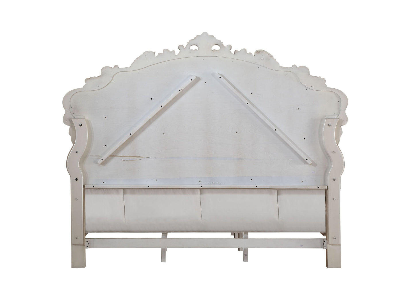 ACME Gorsedd Queen Bed in Fabric & Antique White 27440Q