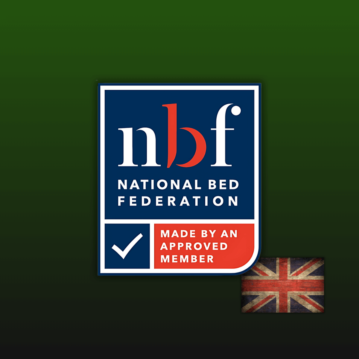 National Bed Federation logo with British flag indicating approved membership.