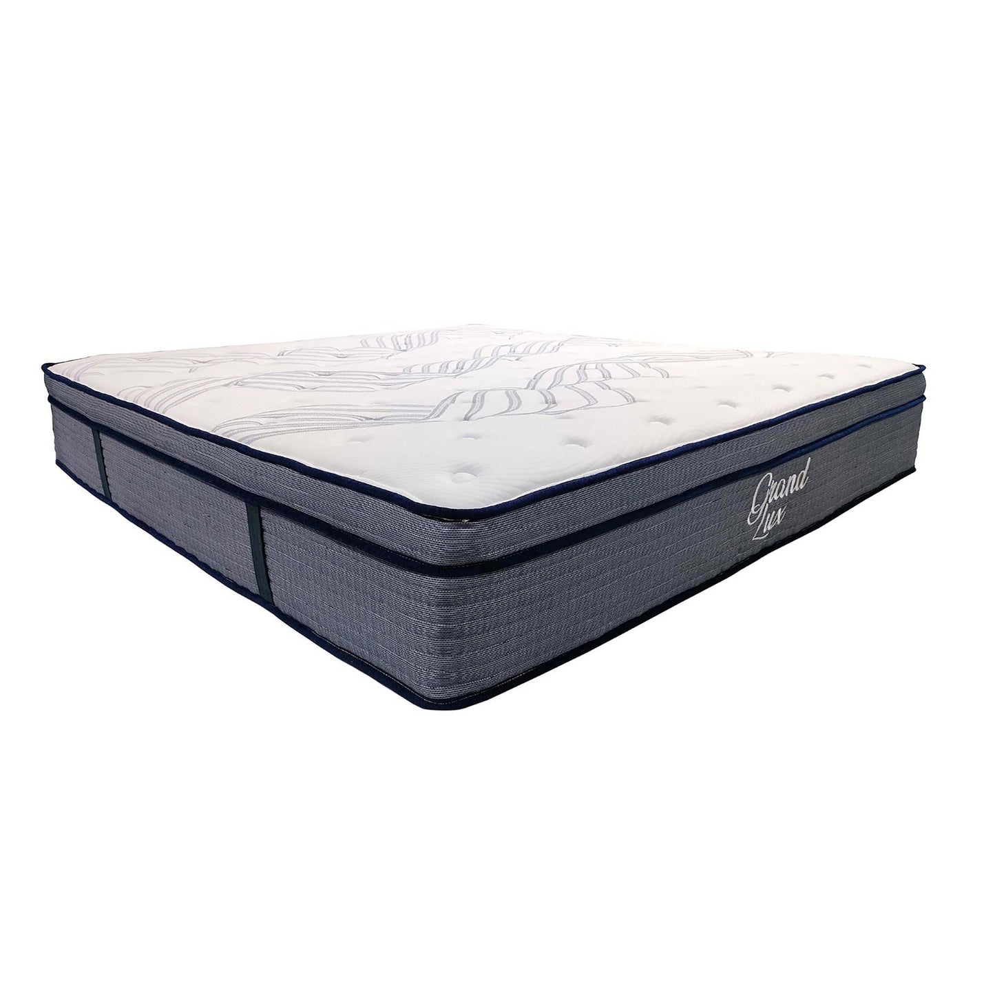 14 in. Hybrid Plush King Size Foam Mattress, Soft Polyester Knit Cover, Multi-Layer Foam Mattress, White/Gray