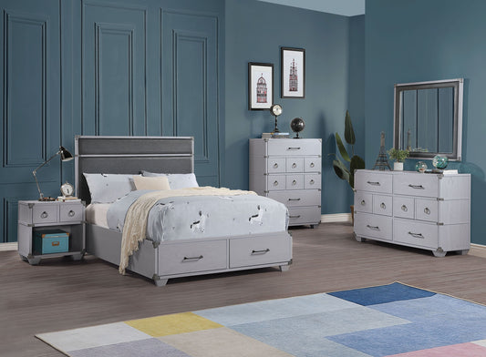 ACME Orchest Full Bed w/Storage, Gray PU & Gray 36135F