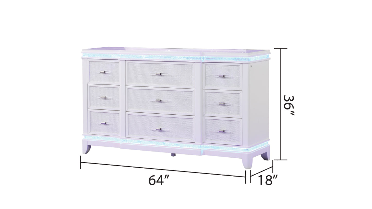 Queen 5 Pc Bedroom set in Milky White