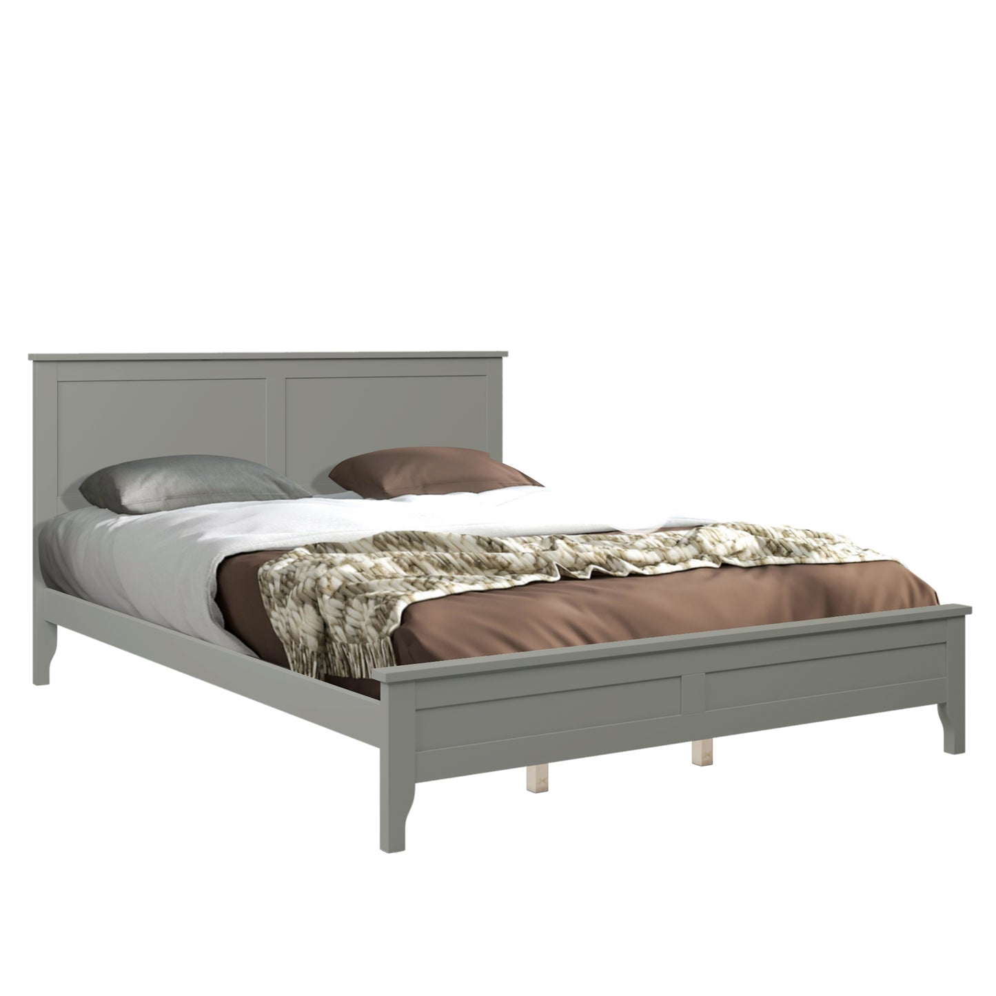 Modern Gray Solid Wood Queen Platform Bed(old sku:WF283525AAE)