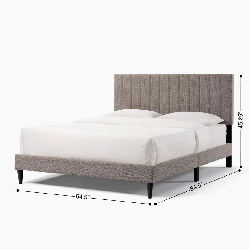 Normsman Dove Tufted Upholstered Platform Bed - Tungsten Gray - Queen