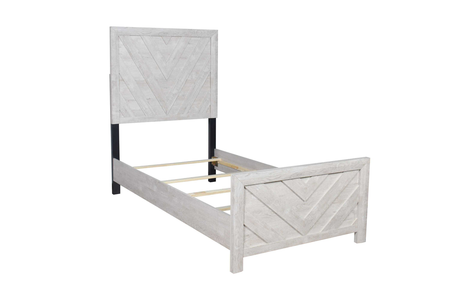 Modern Style Twin Bed Made with Wood in Gray