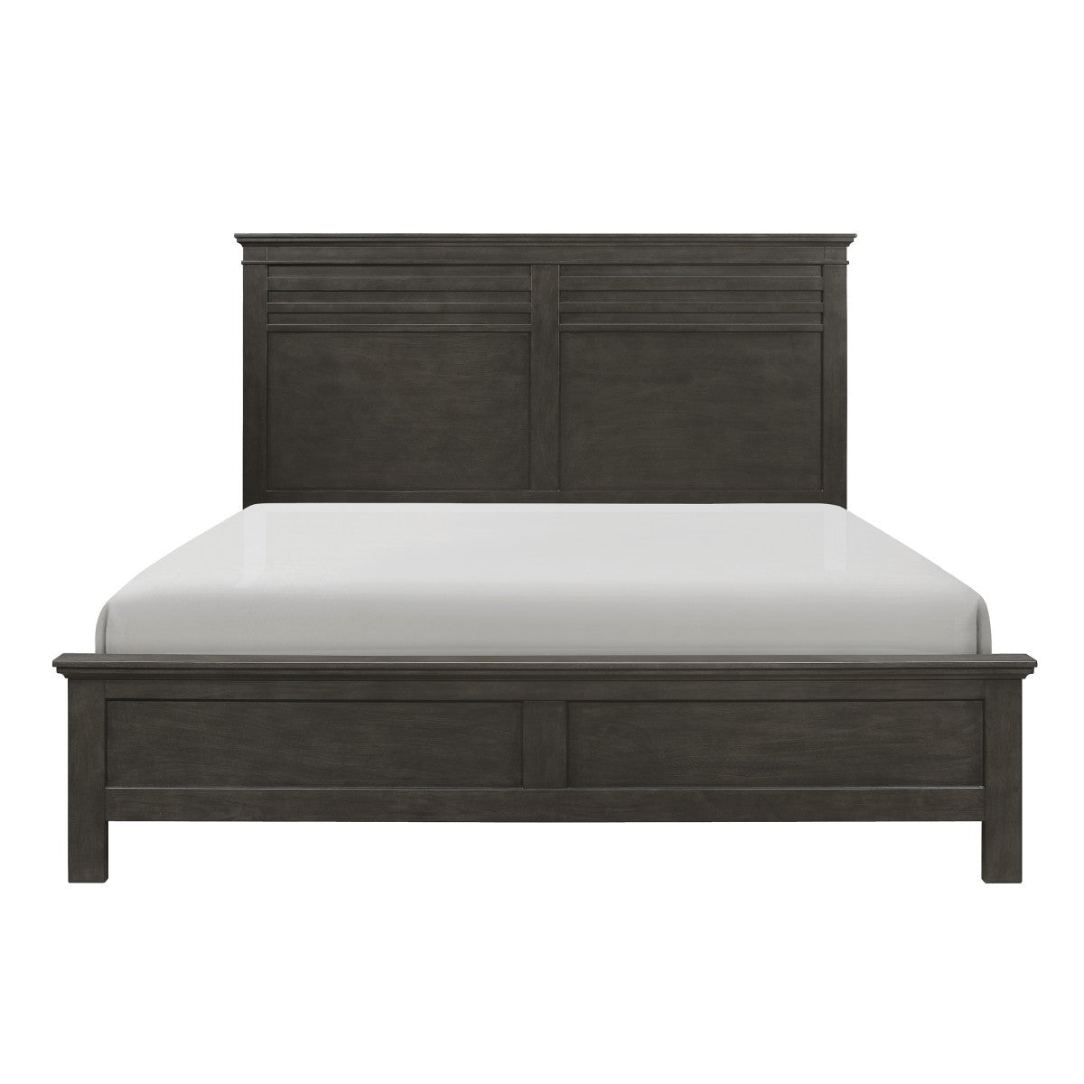 Charcoal Gray Finish Queen Bed 1pc Transitional Style Wooden Bedroom Furniture Panel Bed