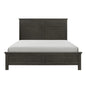 Charcoal Gray Finish Queen Bed 1pc Transitional Style Wooden Bedroom Furniture Panel Bed