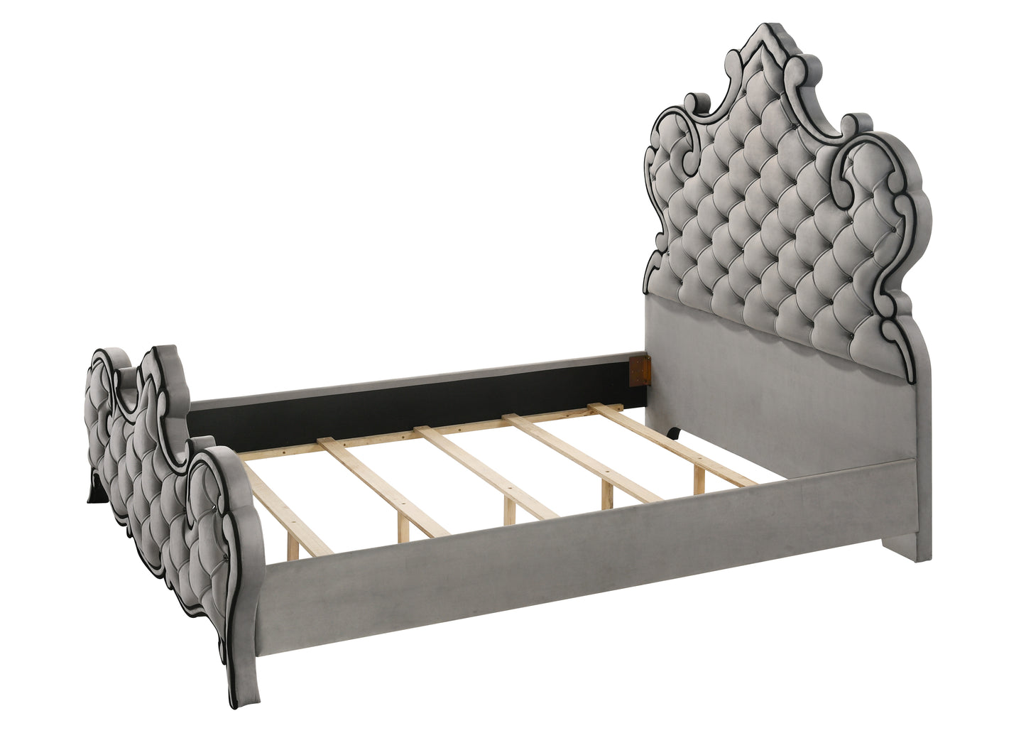 ACME Perine Queen Bed , Gray Velvet BD01062Q