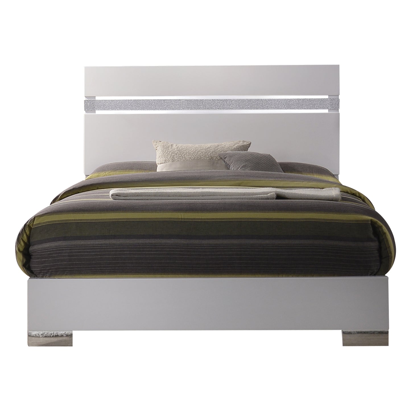 ACME Naima II Queen Bed in White High Gloss 26770Q