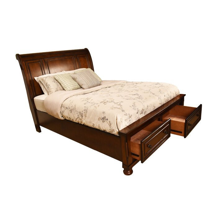 Baltimore Queen 4 Piece Bedroom Set Made With Wood in Dark Walnut