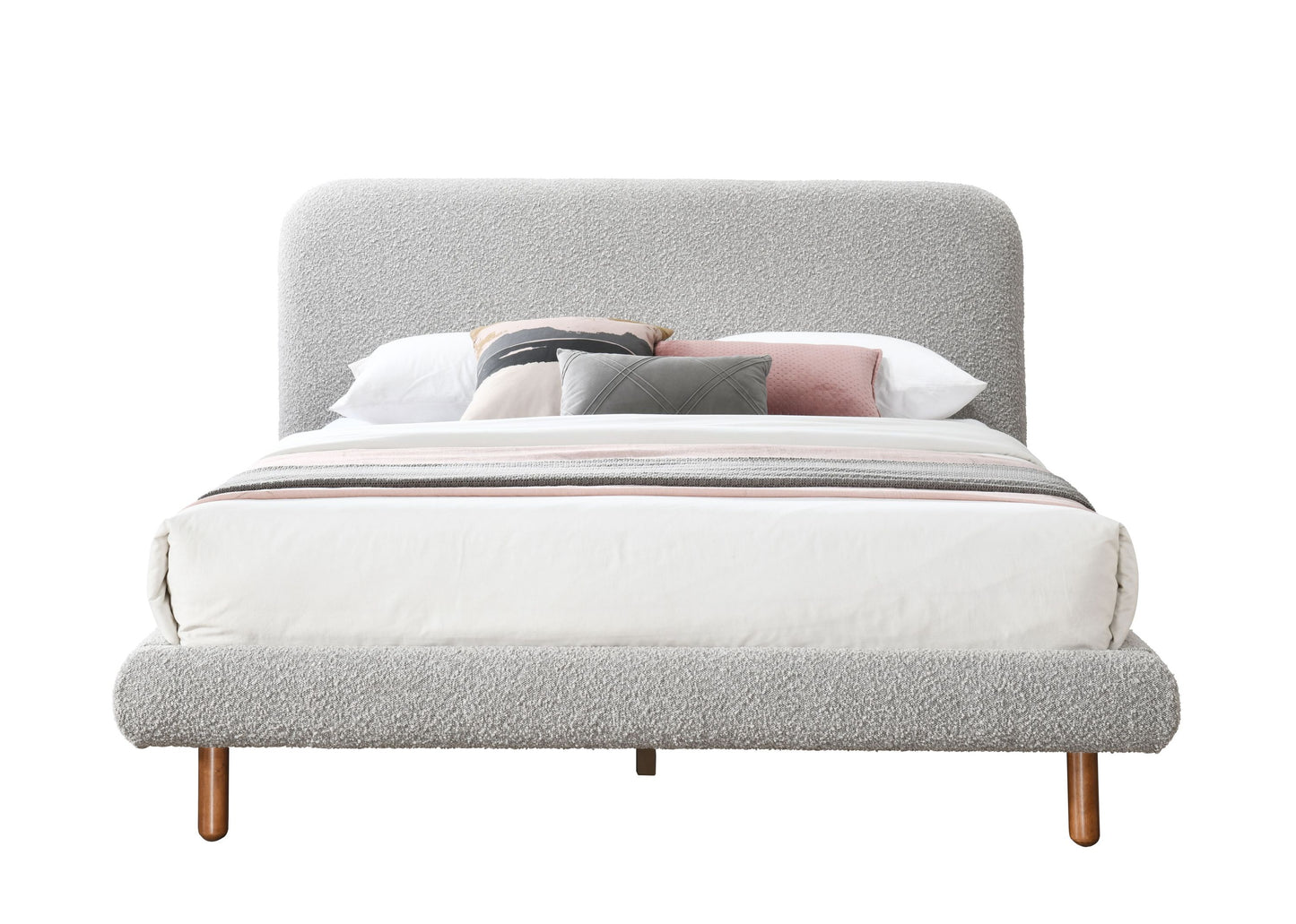 ACME Cleo Eastern King Bed, Gray Boucle BD02471EK