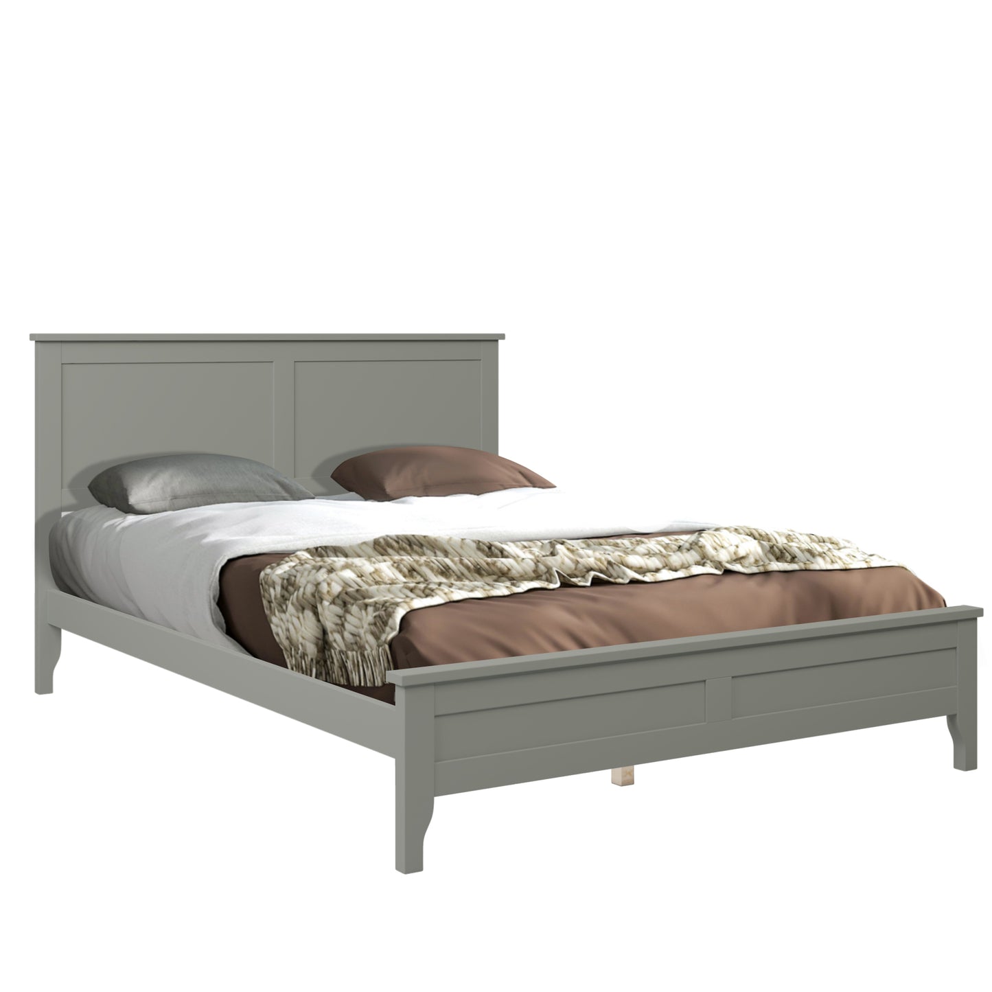 Modern Gray Solid Wood Full Platform Bed(old sku:WF283524AAE)