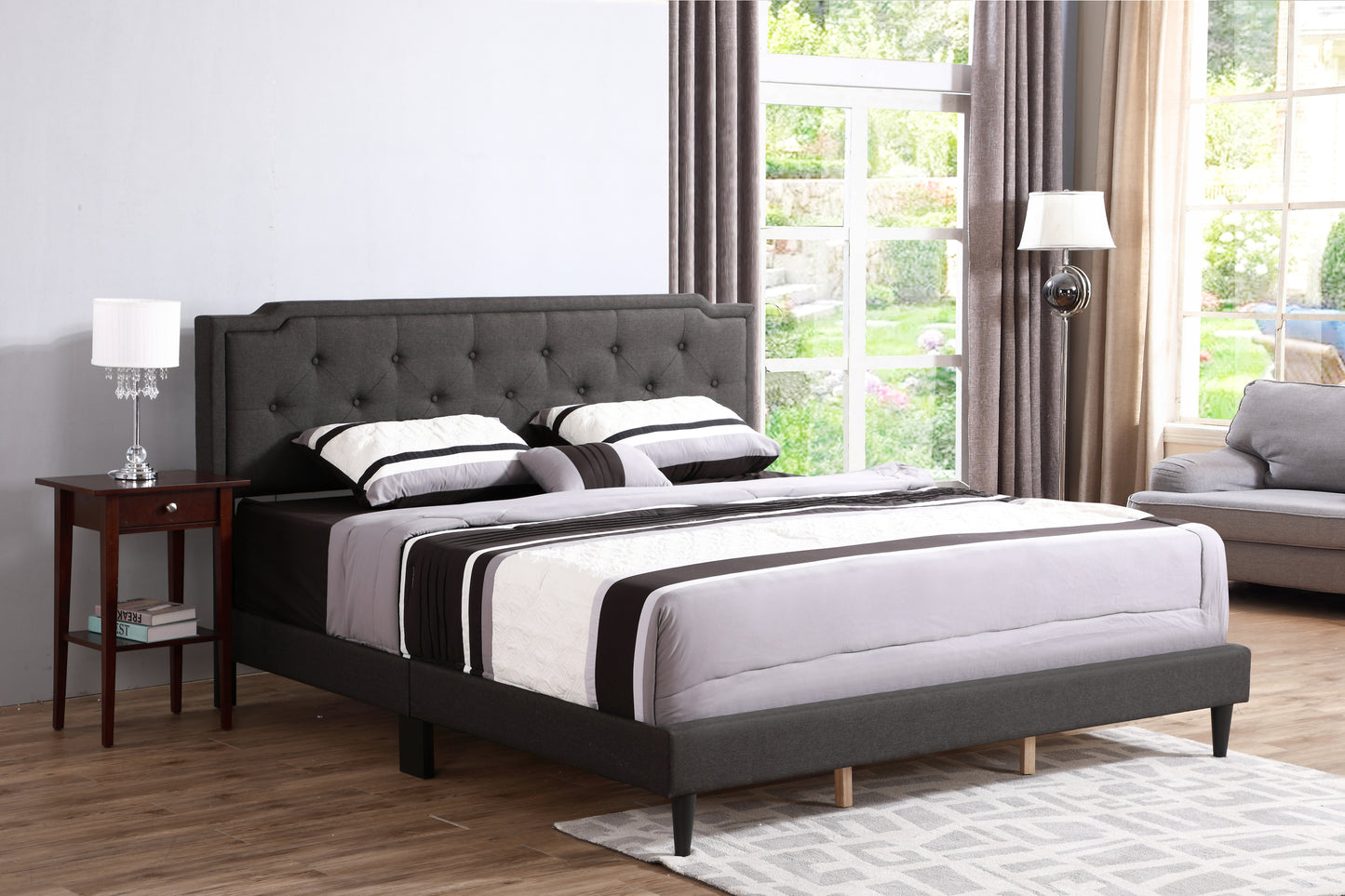 Sleek Black Casual Bed For Modern Living