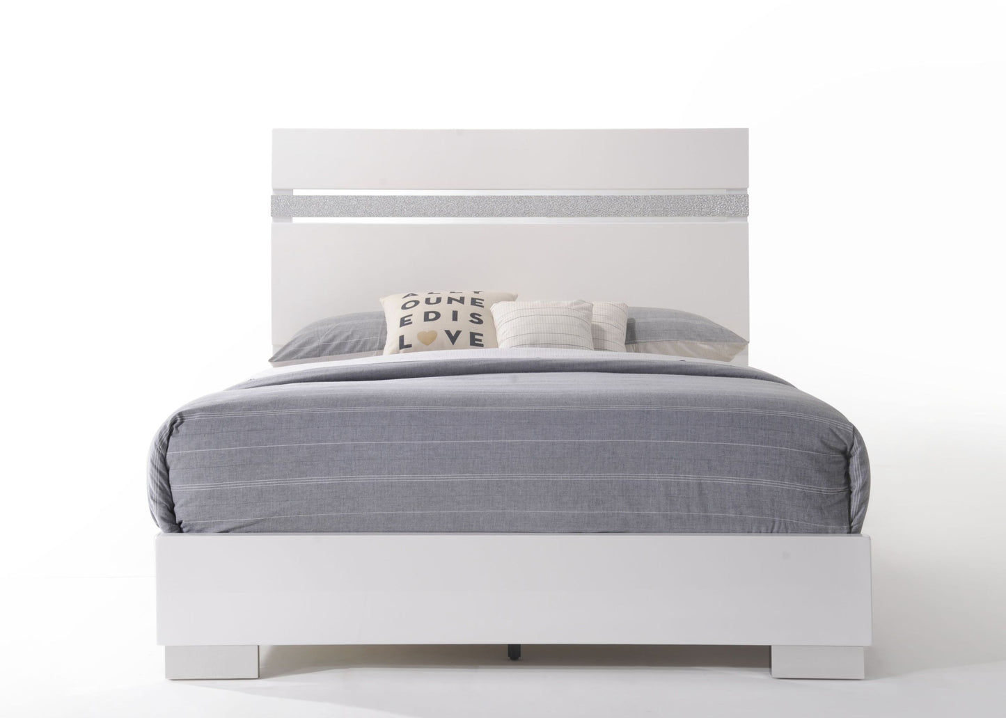 ACME Naima II Queen Bed in White High Gloss 26770Q