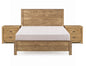 Albany Juego de cama completo de 3 piezas, marco de cama de madera maciza resistente con mesita de noche, juego de 2, nogal