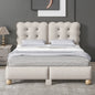 Full Size Upholstered Platform Bed with Support Legs,Beige