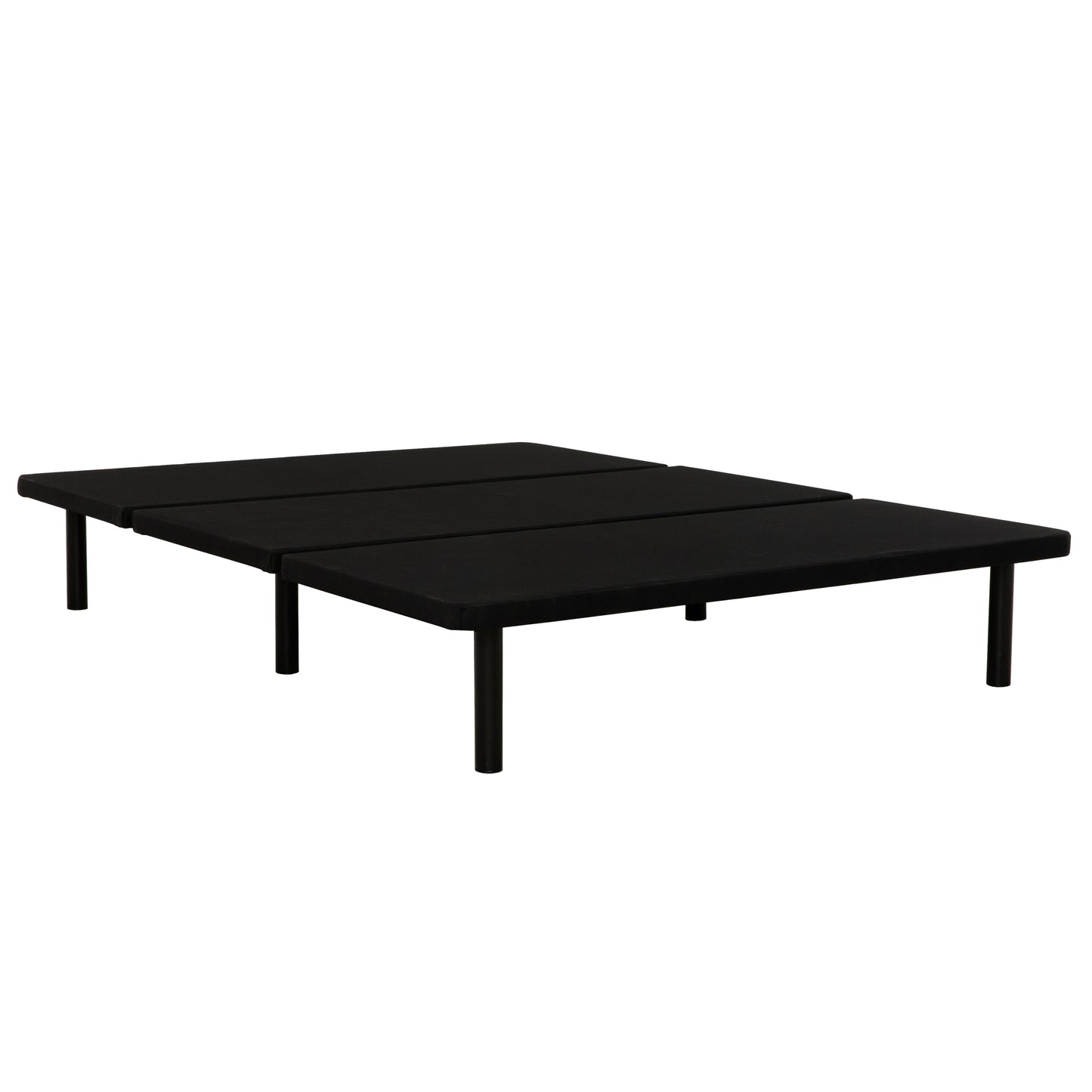 Upholstered King Size Platform Bed Frame for Bedrooms, Guest Rooms, Apartments, Dorms, Space Saving, Black