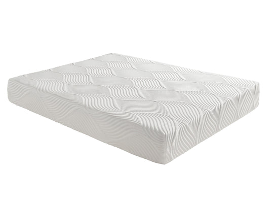 10-inch Queen Size Bed Mattress Gel-Infused Memory Foam Mattress, Firm, White, Mattress in a Box