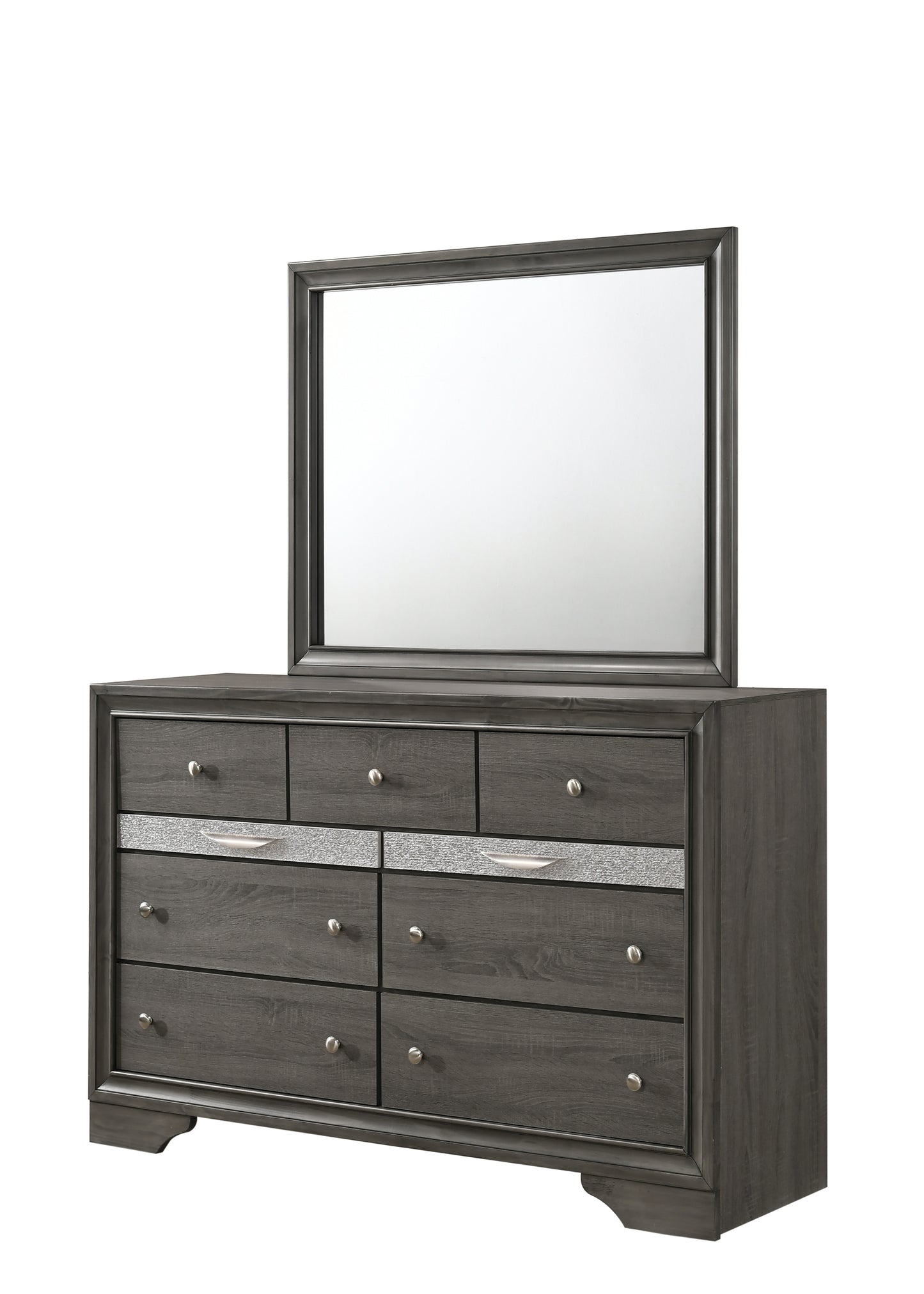 Traditional Queen 4 piece Storage Bedroom Set made with Wood in Gray