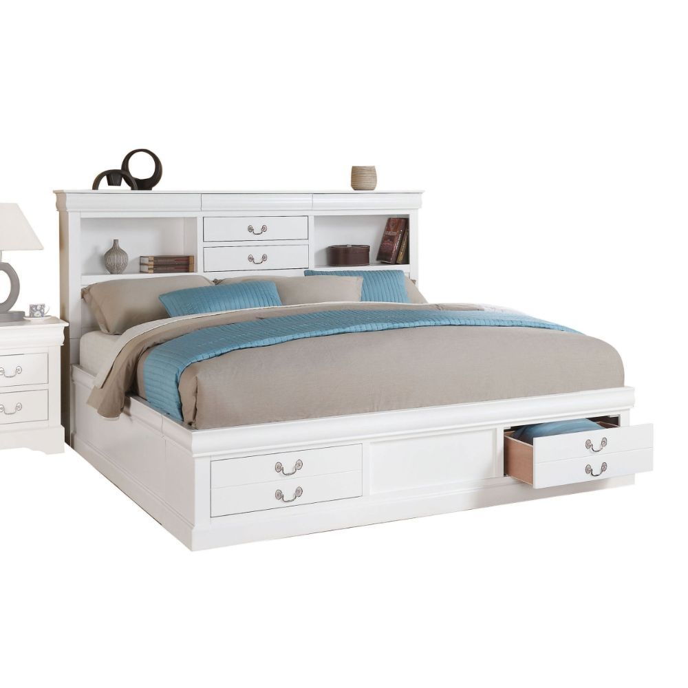 ACME Louis Philippe III Queen Bed in White 24490Q