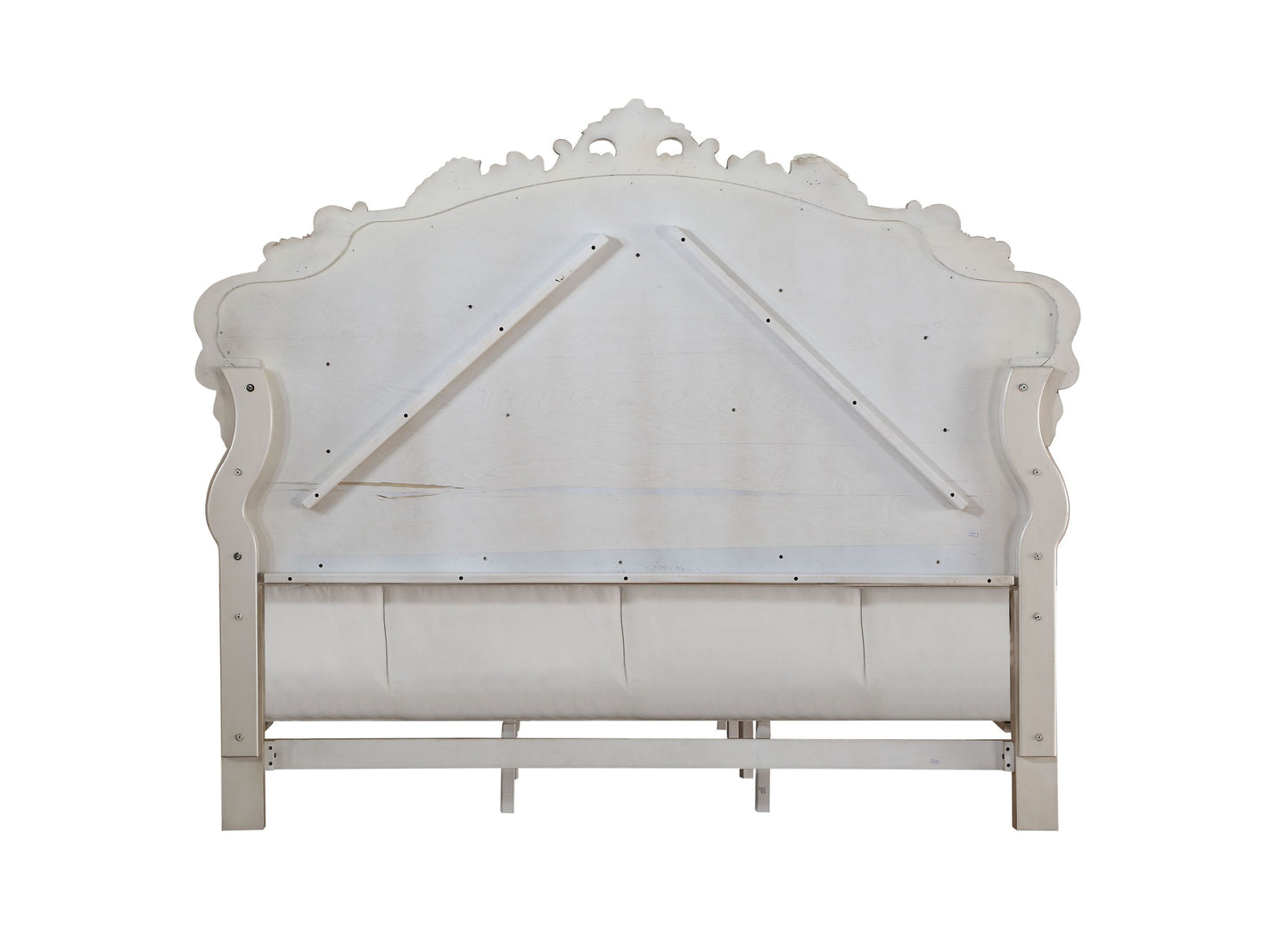 ACME Gorsedd California King Bed in Fabric & Antique White 27434CK