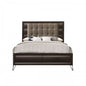 ACME Tablita Eastern King Bed, Fabric & Dark Merlot (1Set/2Ctn) 27457EK